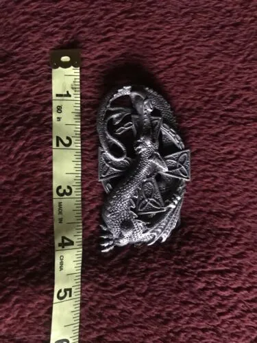 1991 Solid Pewter SG1013 Dragon Belt Buckle Signed Gaelon