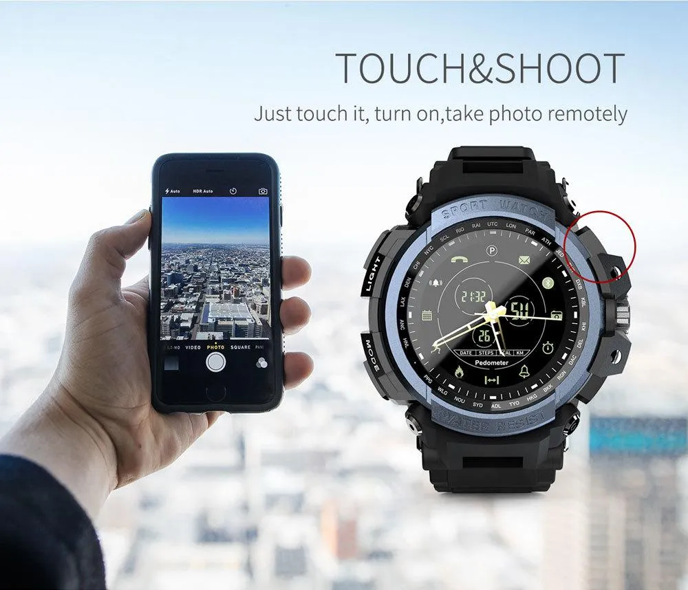 50 Meter Waterproof Sport Smartwatch with Bluetooth Call Remind for IOS