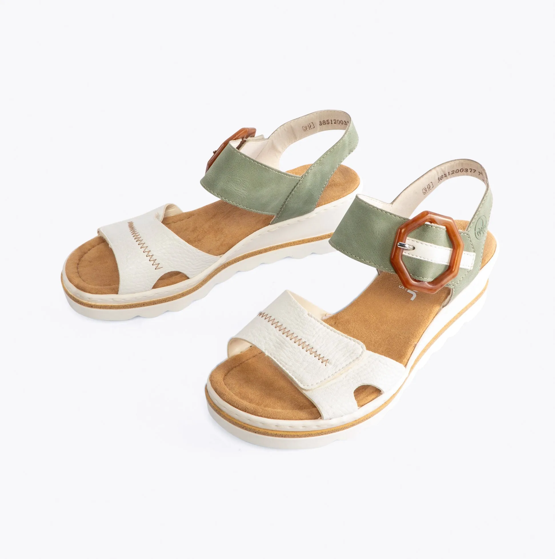 67476-81 Ladies Wedge Sandals Green