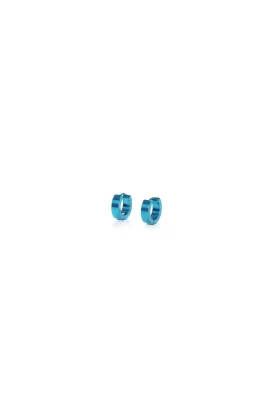 6mm Wide Hoop Earring Set - Blue