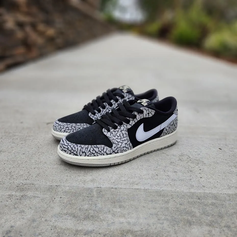 Stylish Air Jordan 1 Low OG GS Elephant Print Sneakers for Kids