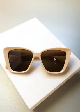 A.J. MORGAN Beige Square Cat-Eye Orchestrated Sunnies