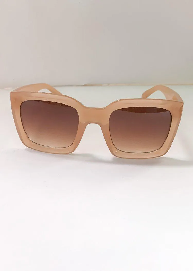 AJ Morgan Realm Retro Square Frame Sunglasses - Cream