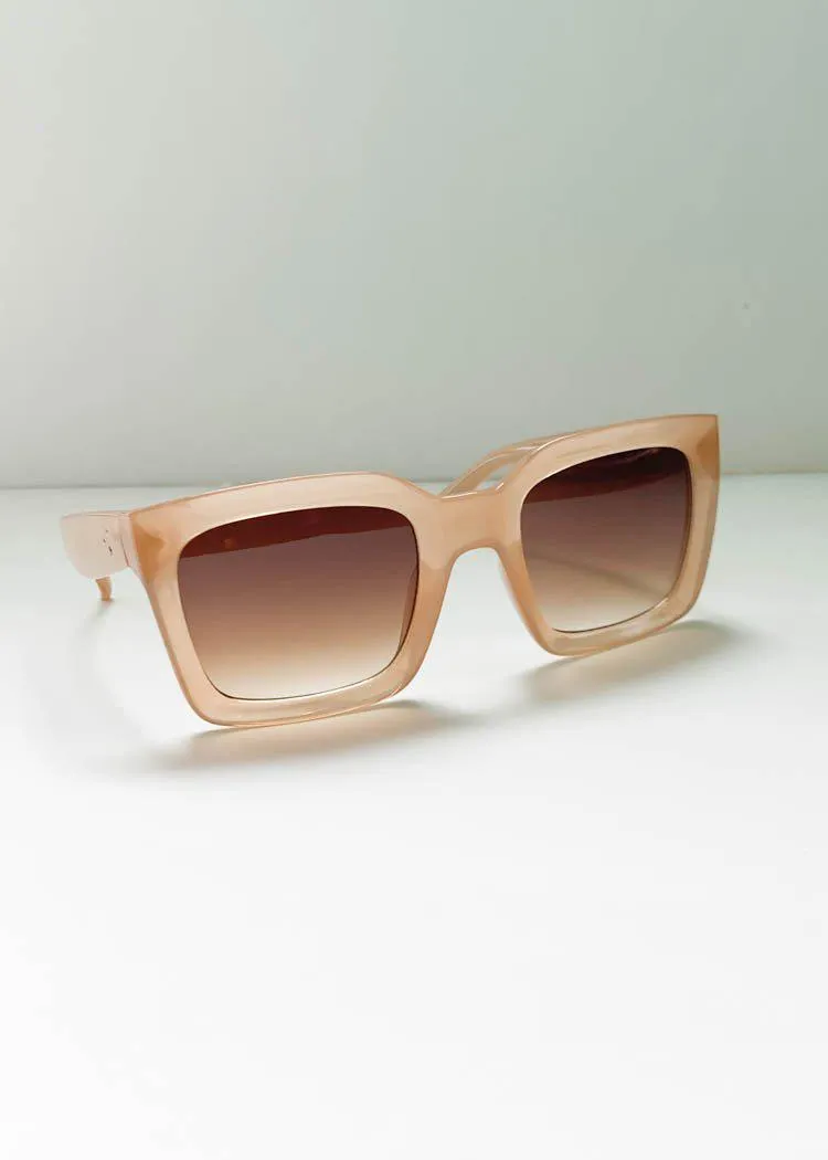 AJ Morgan Realm Retro Square Frame Sunglasses - Cream