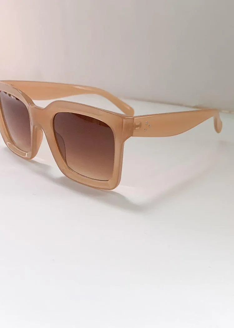 AJ Morgan Realm Retro Square Frame Sunglasses - Cream