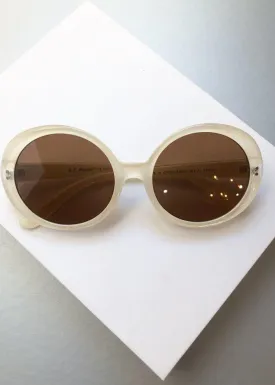 A.J. MORGAN Round Romance Cream Sunnies