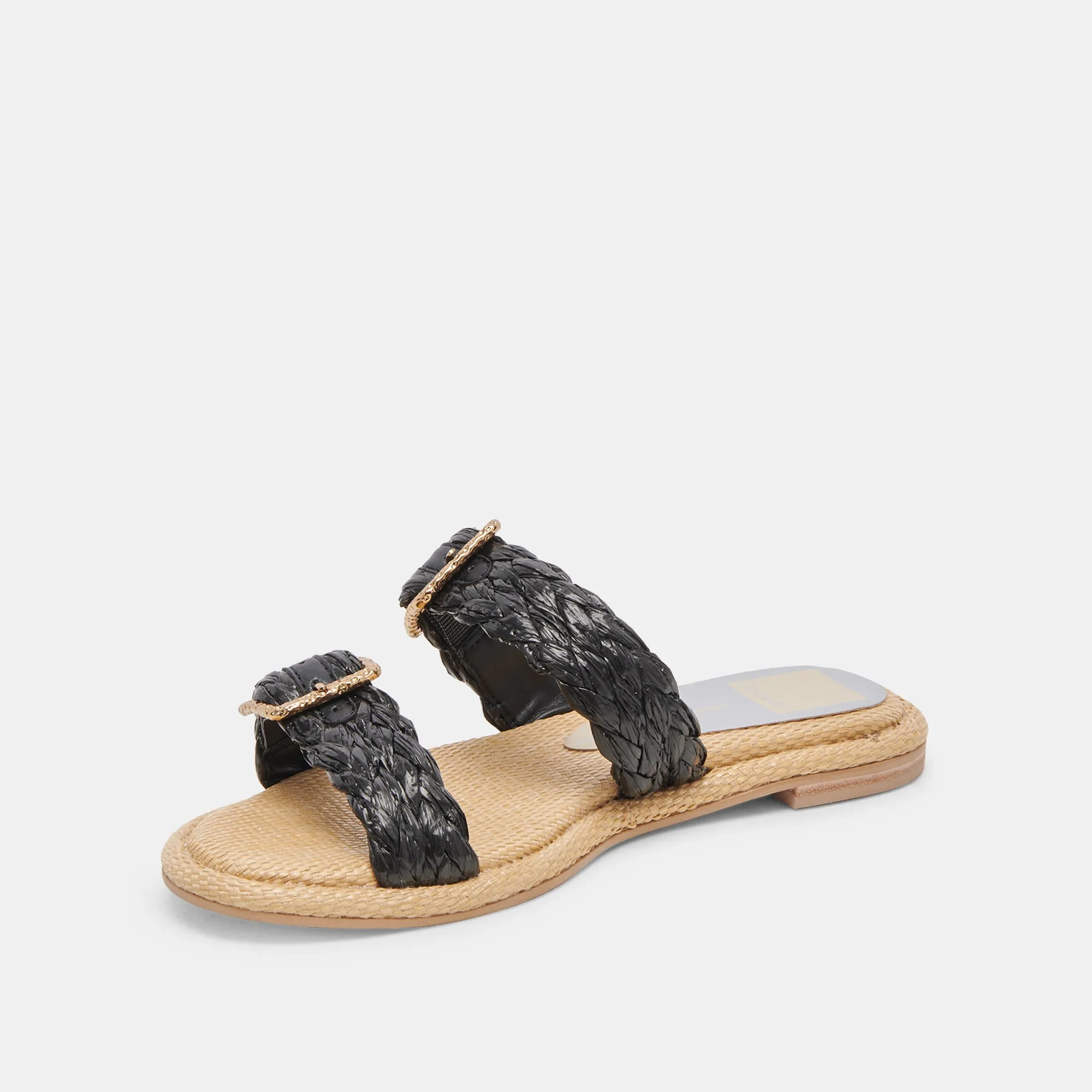 ALAINA SANDALS ONYX RAFFIA