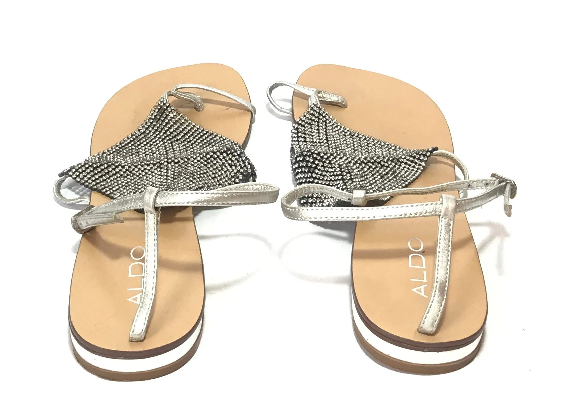 Aldo Silver Diamonte Sandals | Pre Loved |