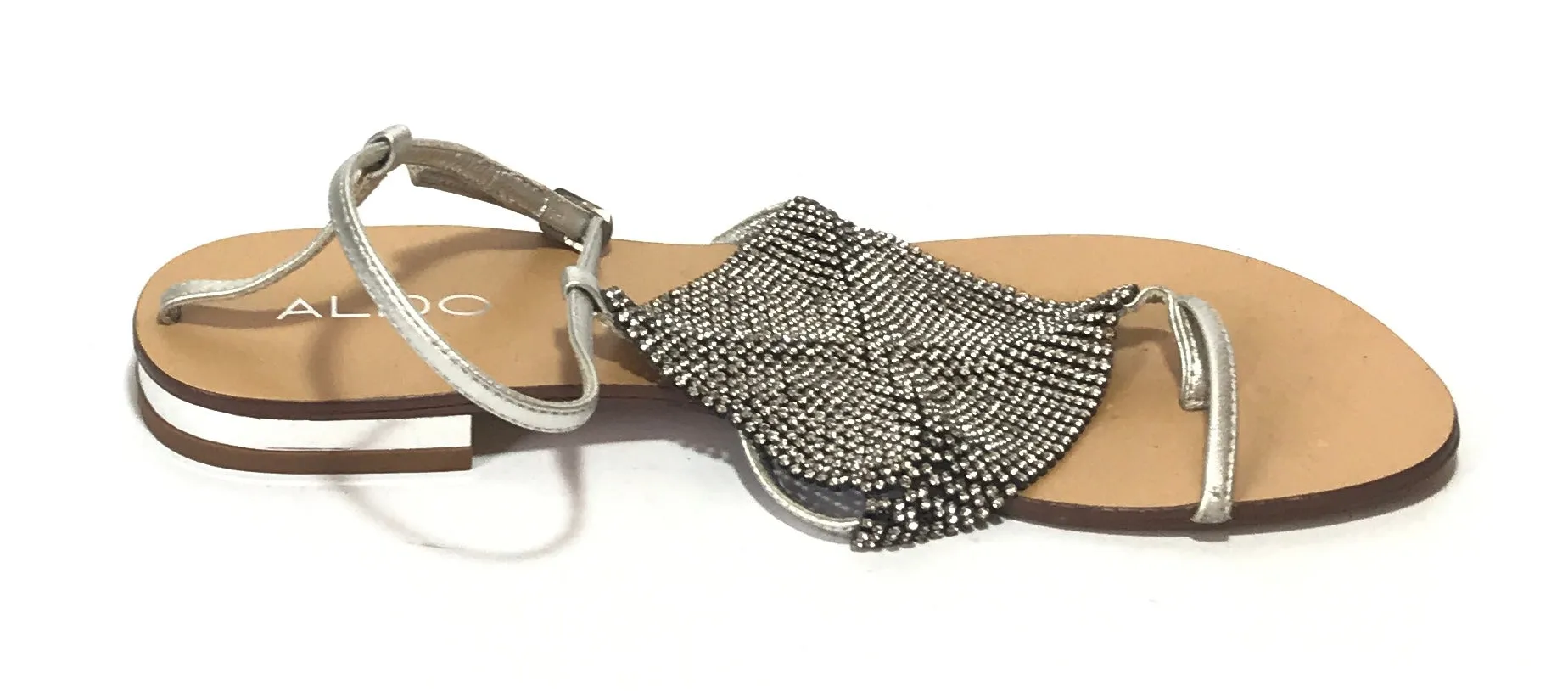 Aldo Silver Diamonte Sandals | Pre Loved |