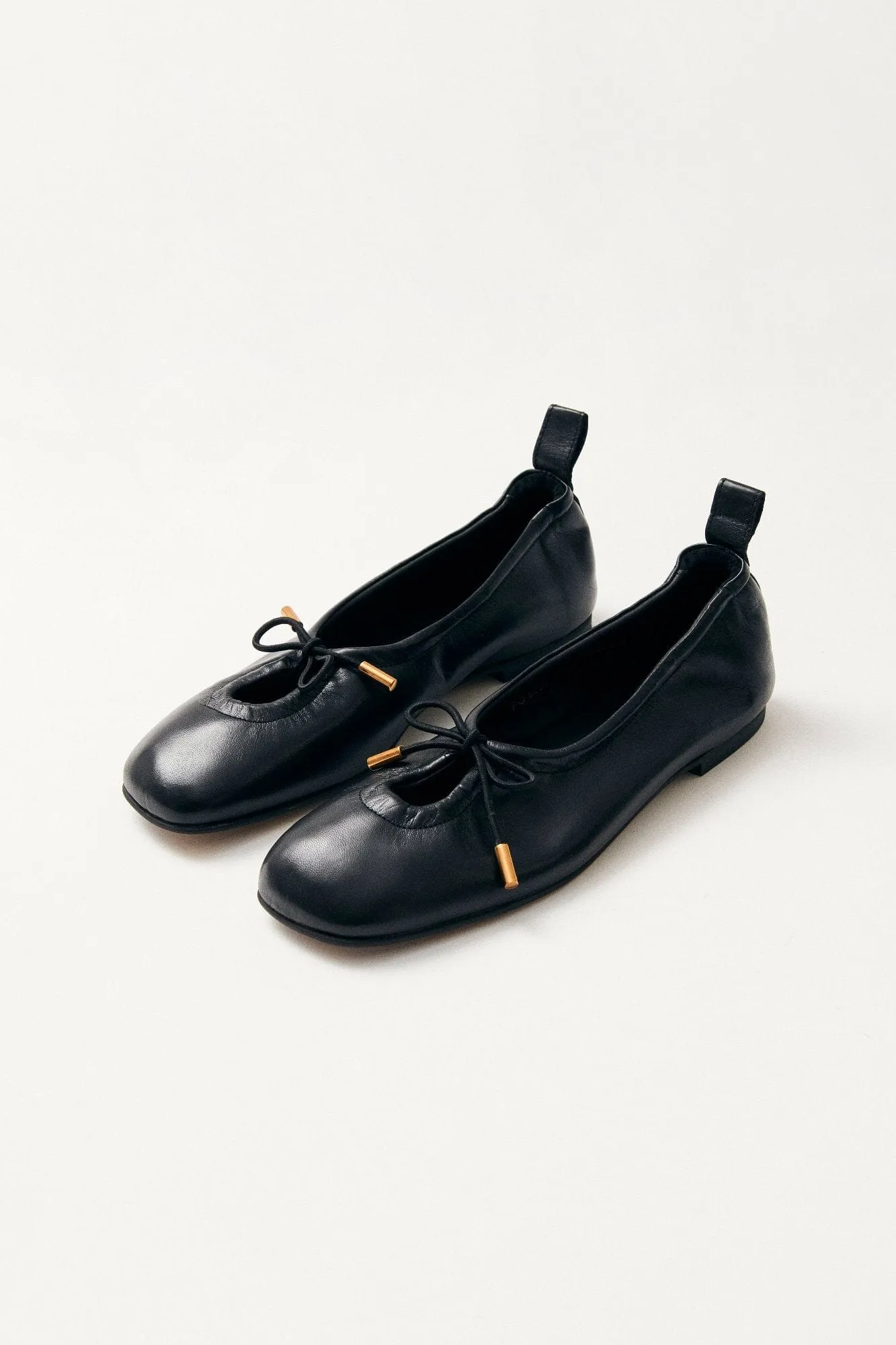 ALOHAS - Rosalind Black Leather Ballet Flats