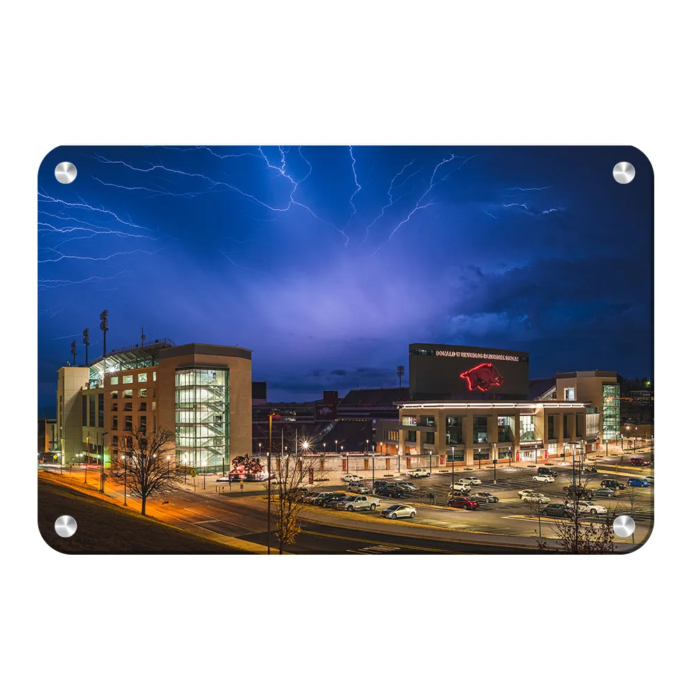 Arkansas Razorbacks - Lightning Over Donald W. Reynolds Razorback Stadium