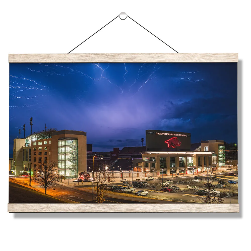 Arkansas Razorbacks - Lightning Over Donald W. Reynolds Razorback Stadium