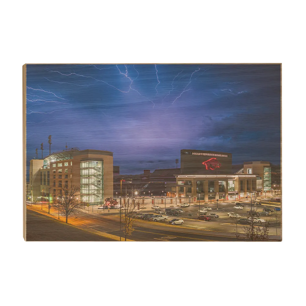 Arkansas Razorbacks - Lightning Over Donald W. Reynolds Razorback Stadium