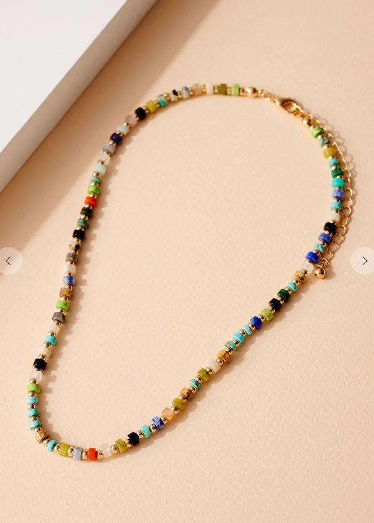 Arta Loop-Short Beaded Necklace-Multi