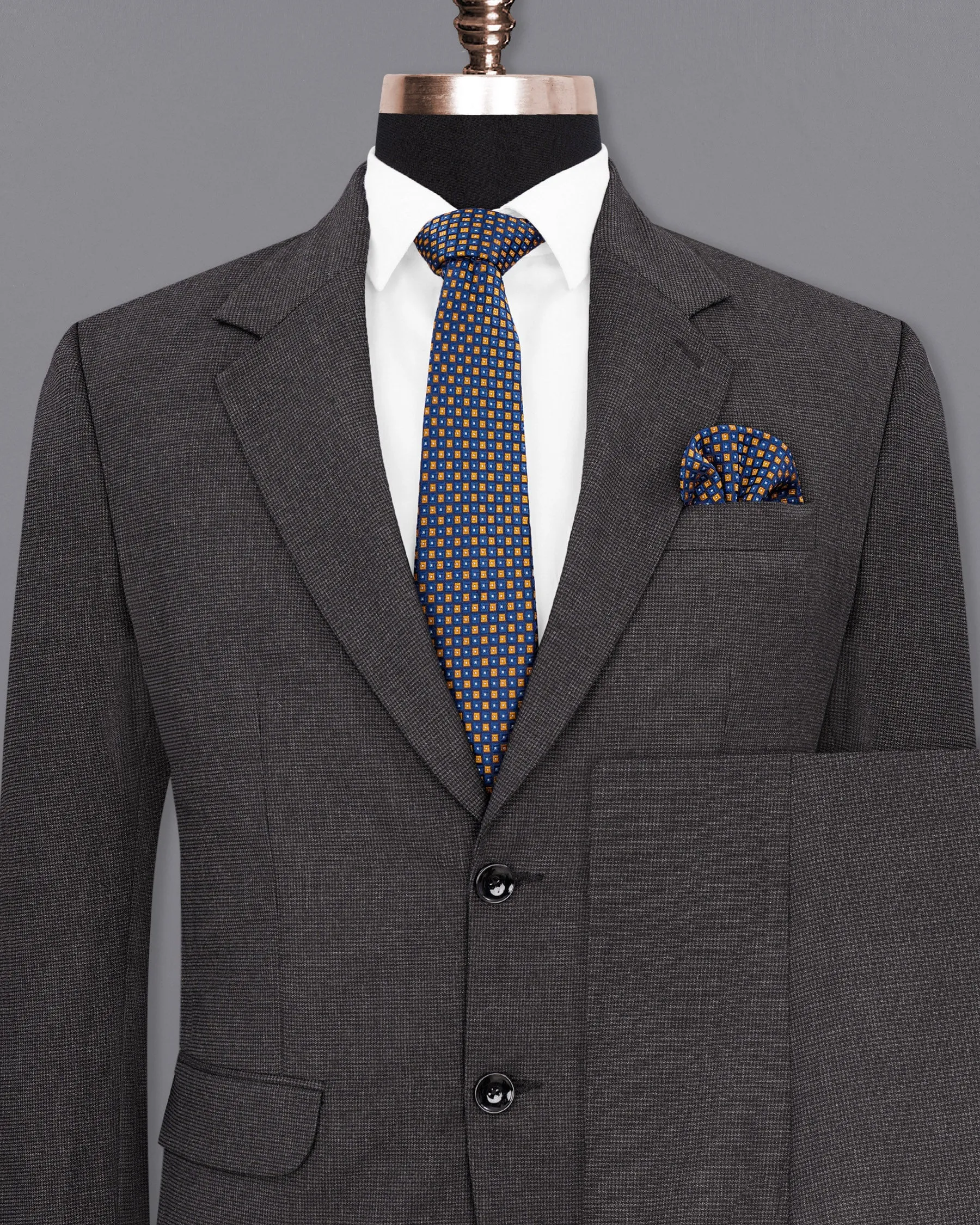 Baltic Sea Grey Textured Suit