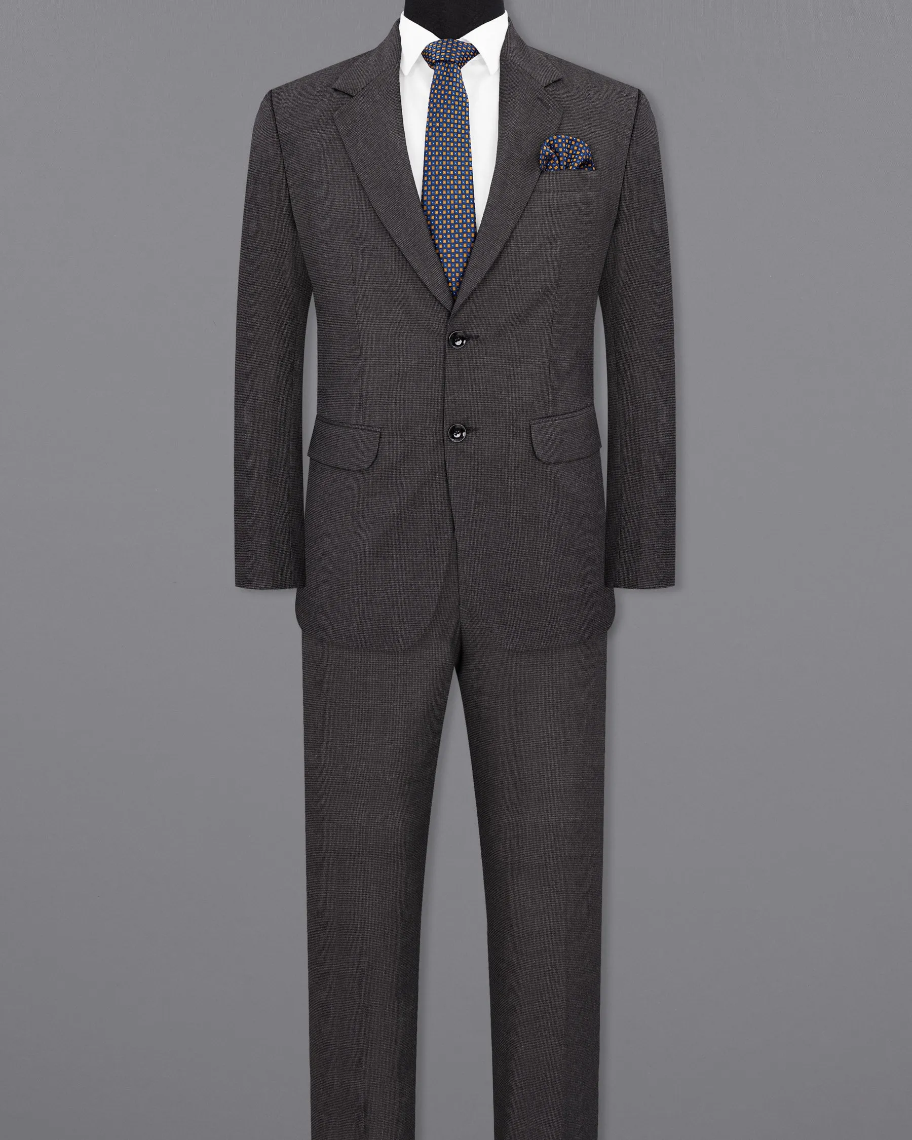 Baltic Sea Grey Textured Suit