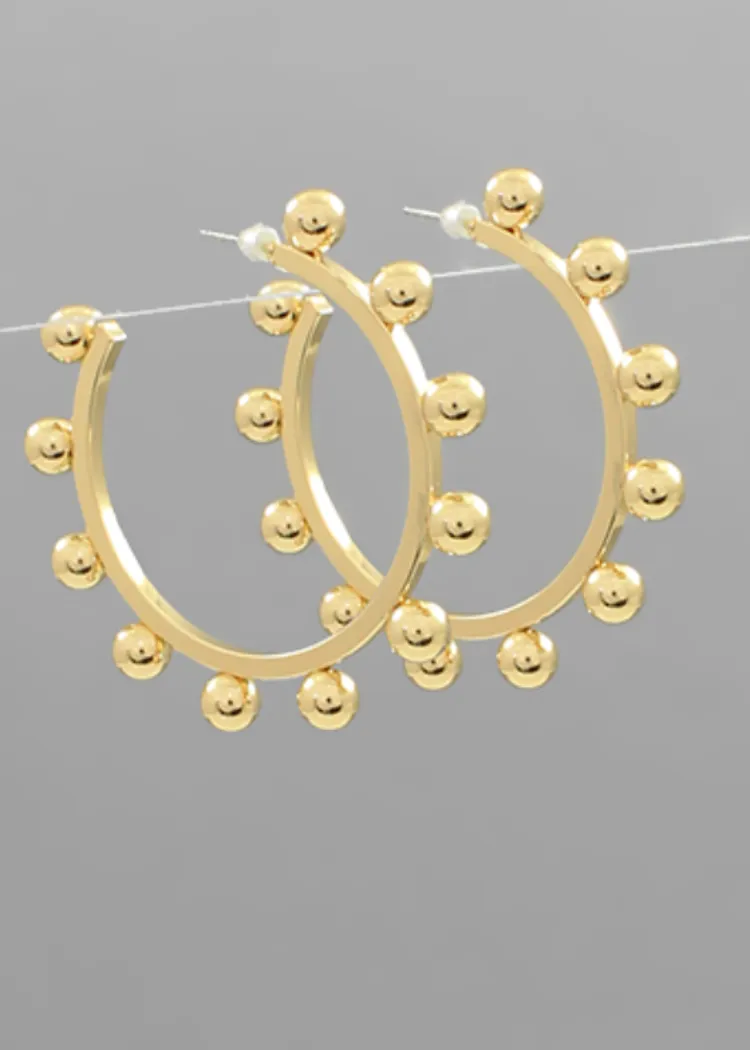 Belin Metal Ball Hoops-Gold