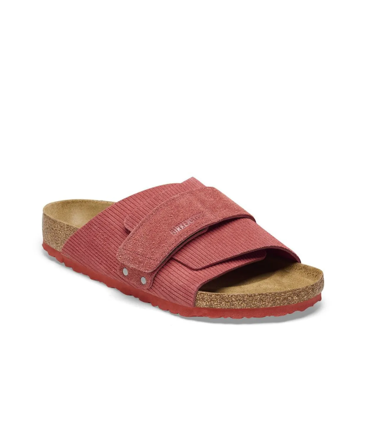 Birkenstock Kyoto Corduroy Embossed Suede Leather Sienna Red Sandals