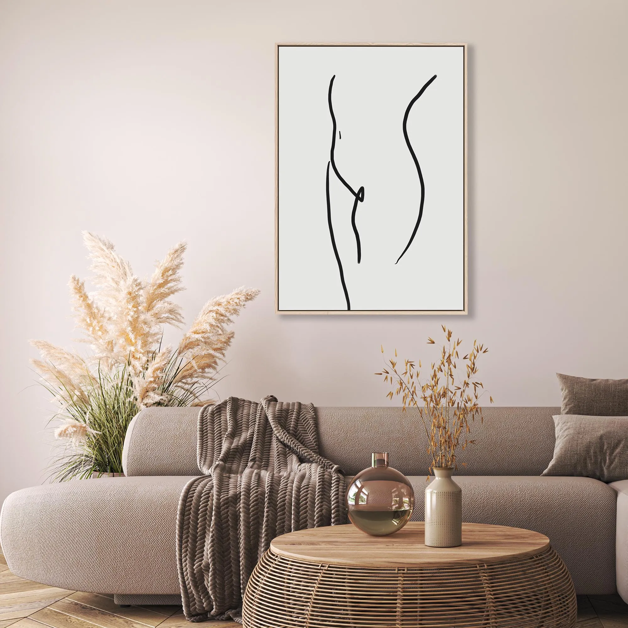 Body Line Framed Canvas