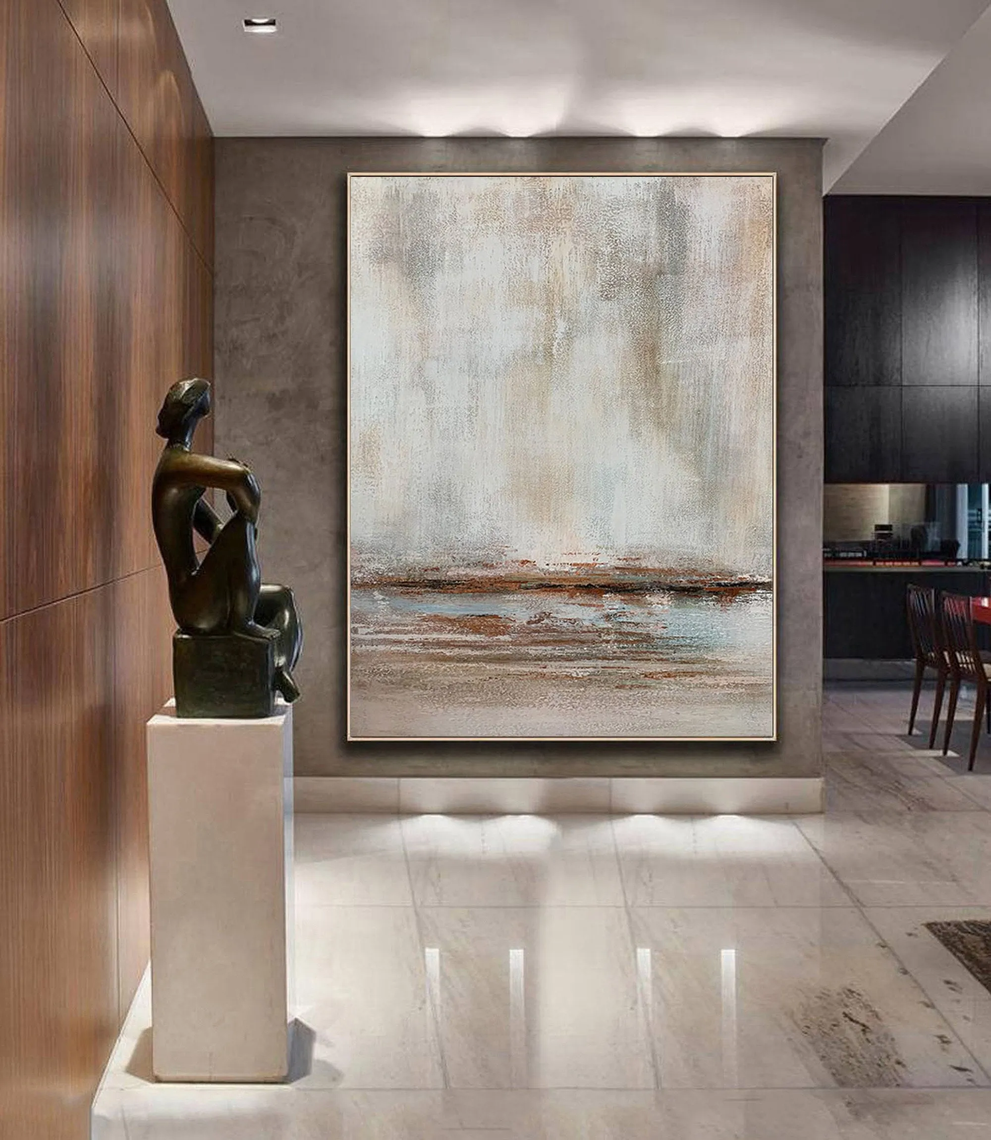 Brown Abstract Painting Living Room Art Cp021