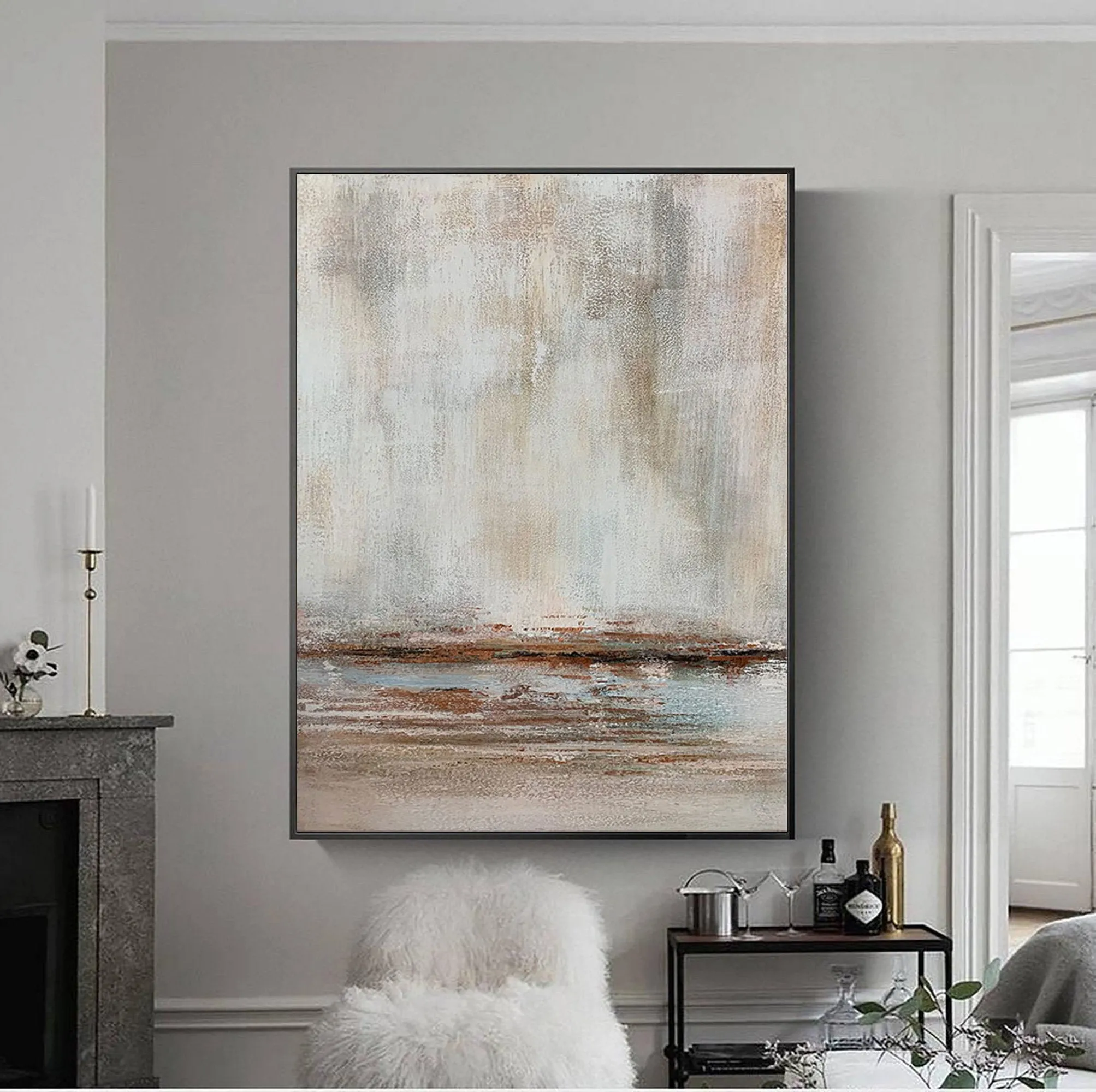 Brown Abstract Painting Living Room Art Cp021