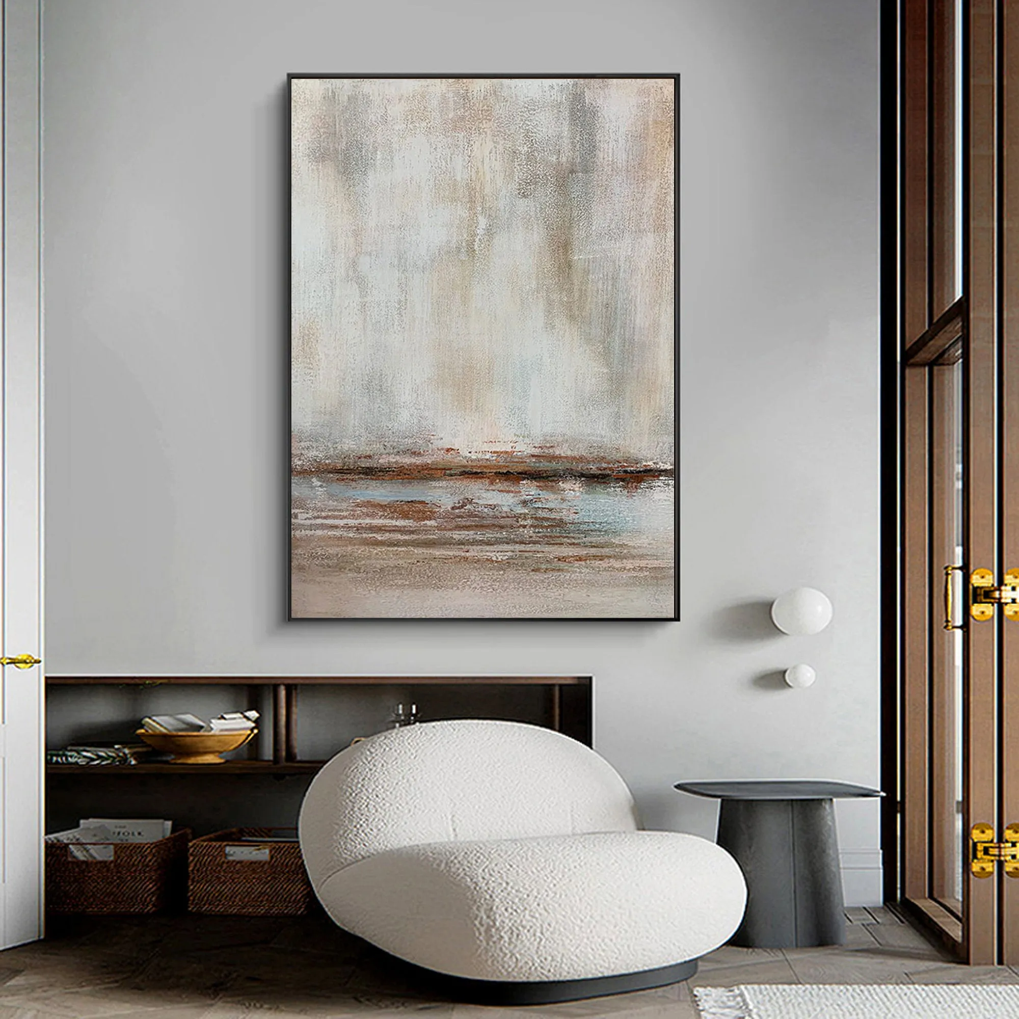 Brown Abstract Painting Living Room Art Cp021