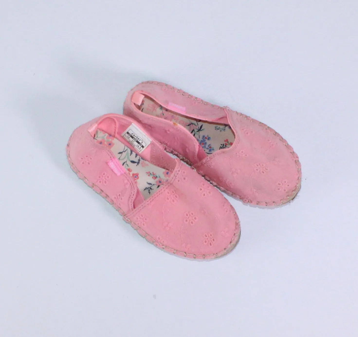 CARTERS PINK SLIPON SHOES SIZE 10 GUC