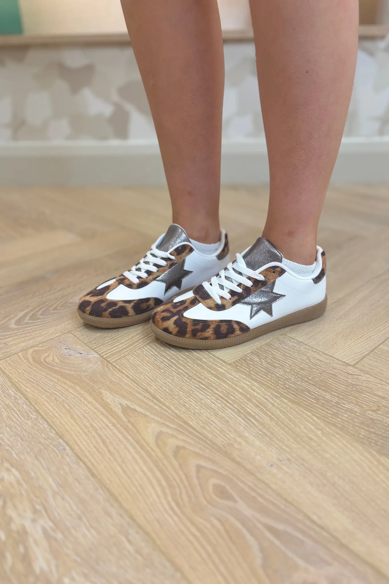 Cathy Star Trainers In Leopard Print