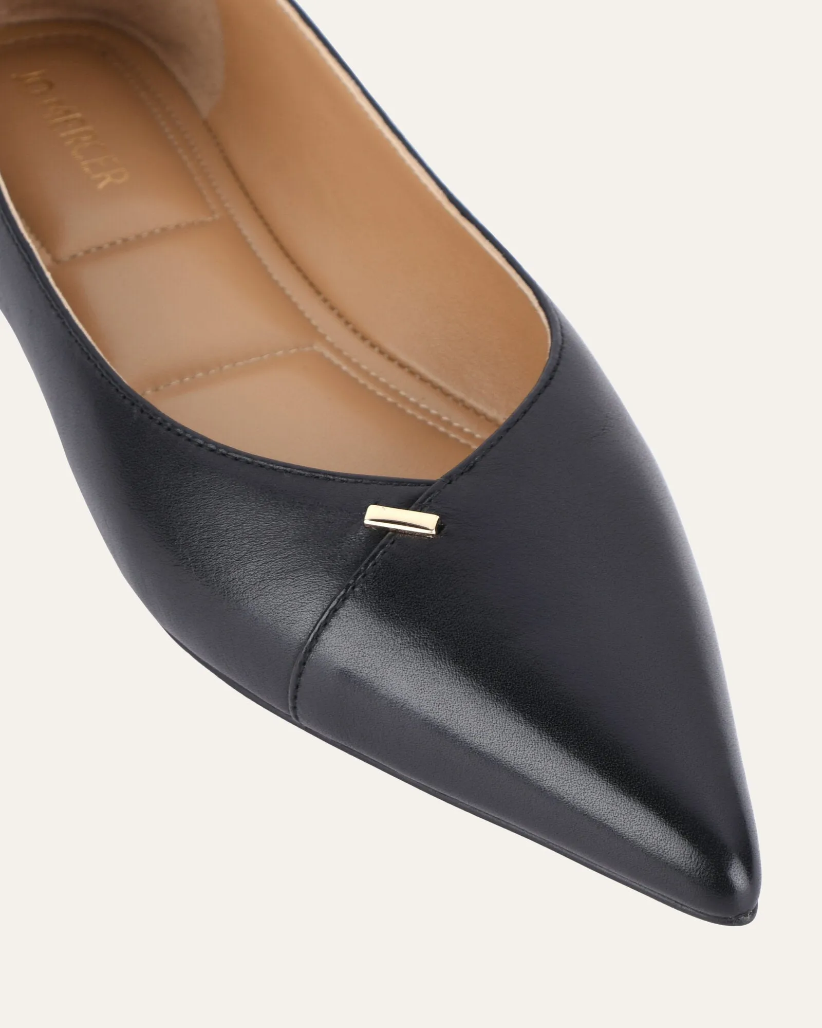 DALTON DRESS FLATS BLACK LEATHER