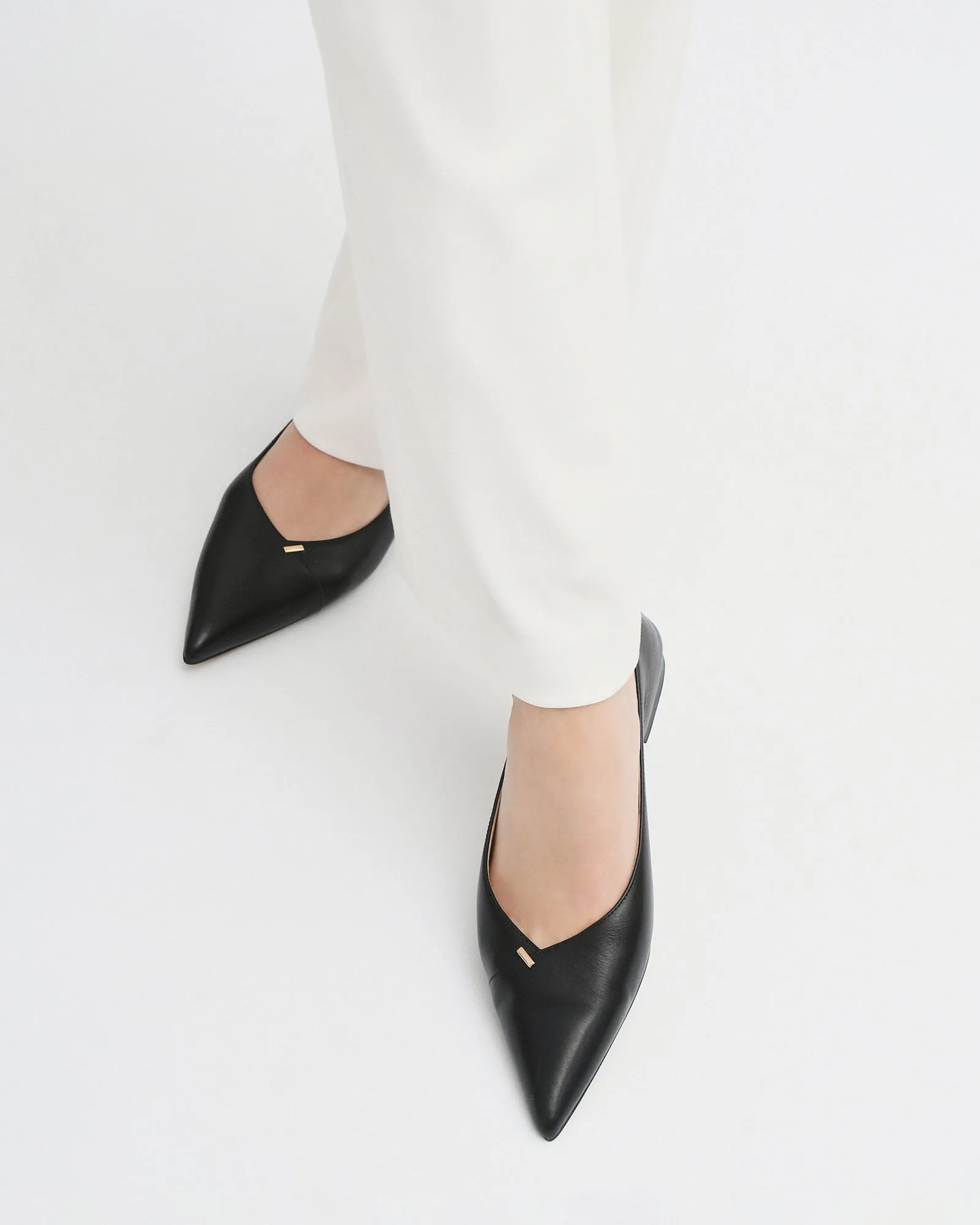 DALTON DRESS FLATS BLACK LEATHER