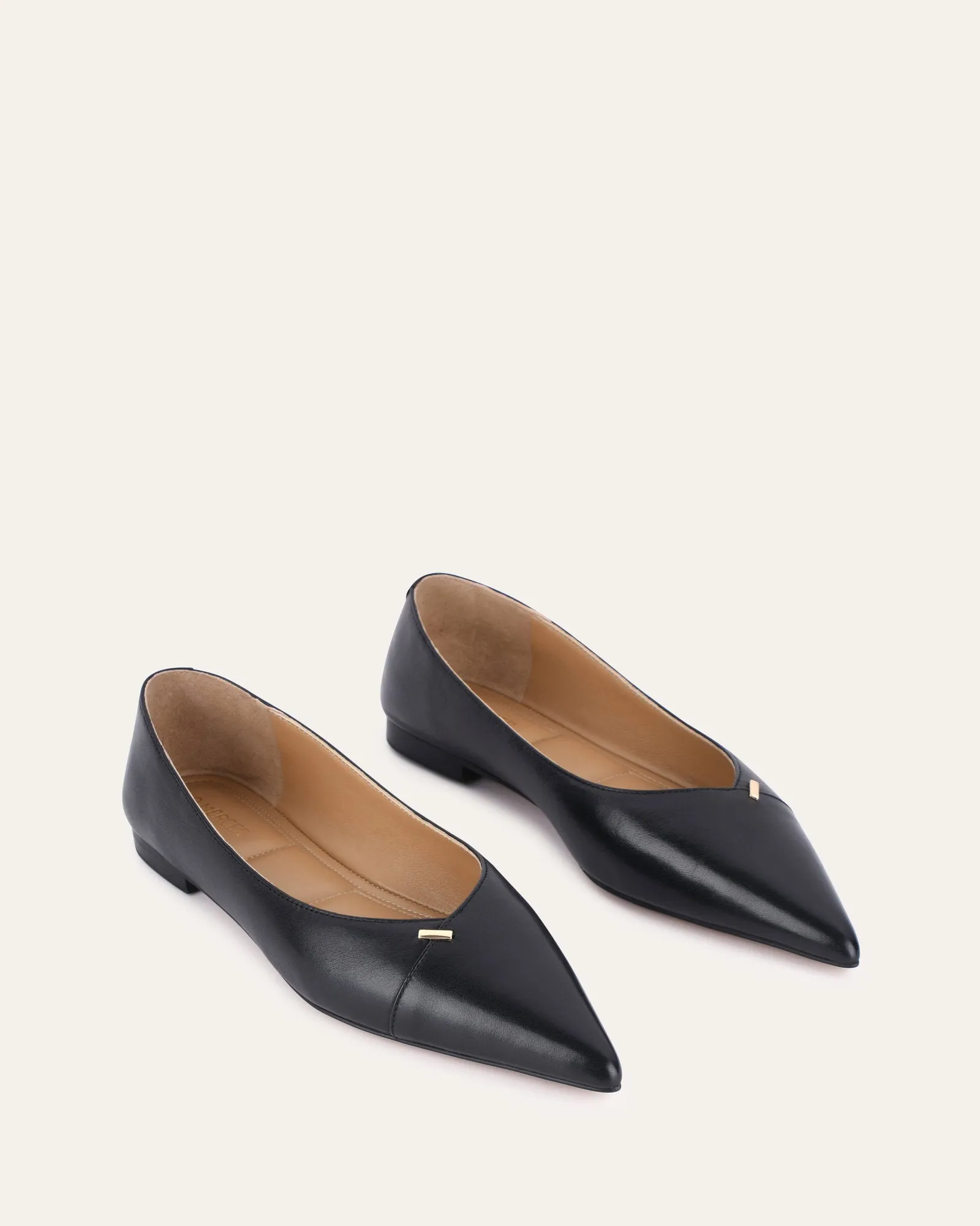 DALTON DRESS FLATS BLACK LEATHER