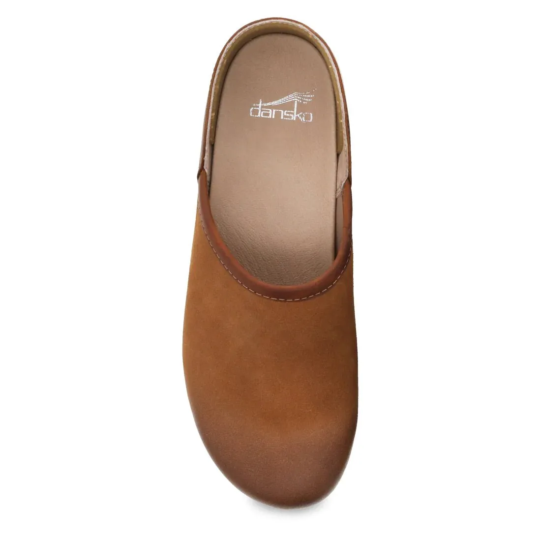 Dansko Womens Brenna Slip-Resistant Casual Clogs, Tan Leather