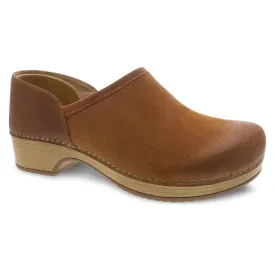 Dansko Womens Brenna Slip-Resistant Casual Clogs, Tan Leather