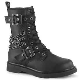 Demonia BOLT-250 | Black Vegan Leather Combat Boots