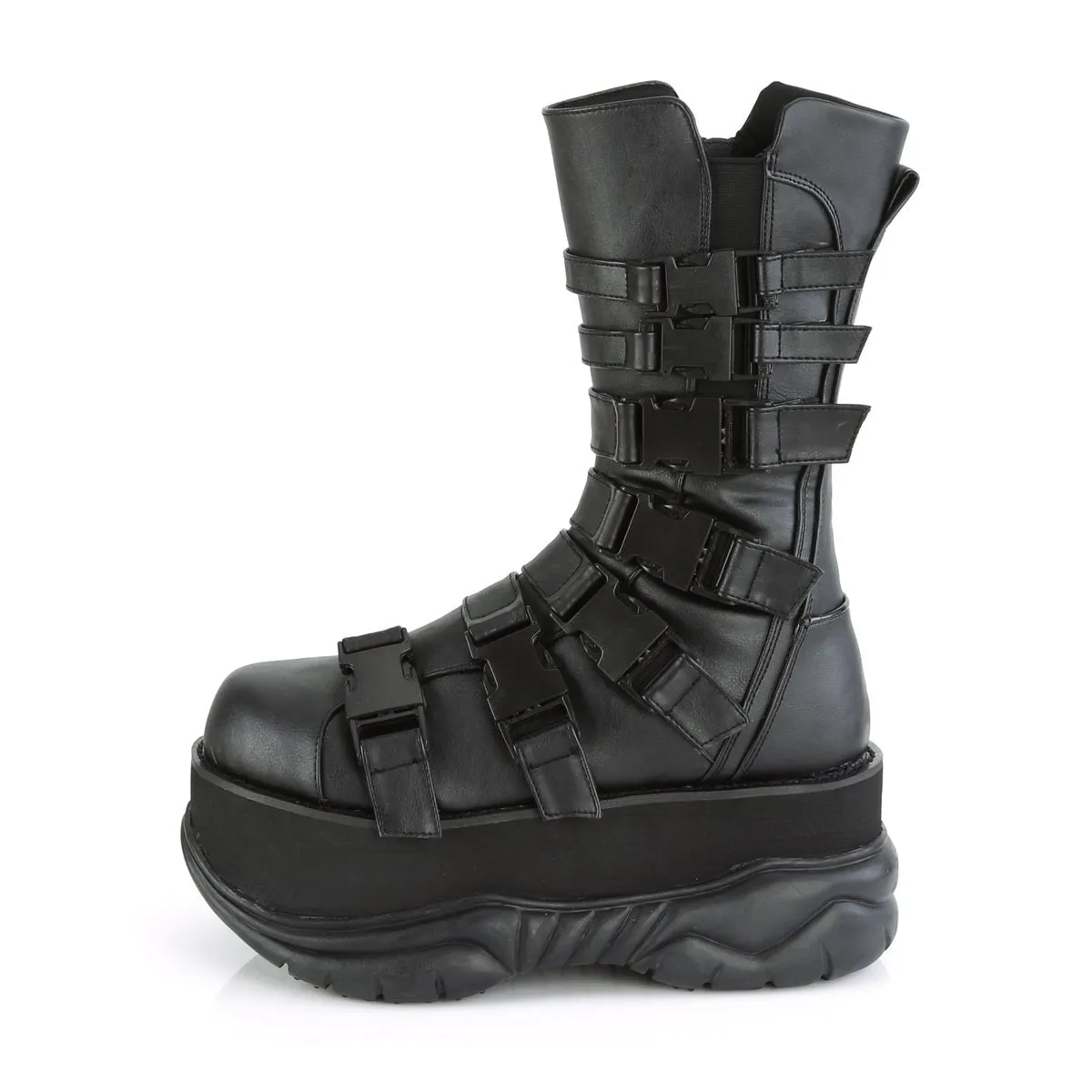 Demonia NEPTUNE-210 | Black Vegan Leather Unisex Boots