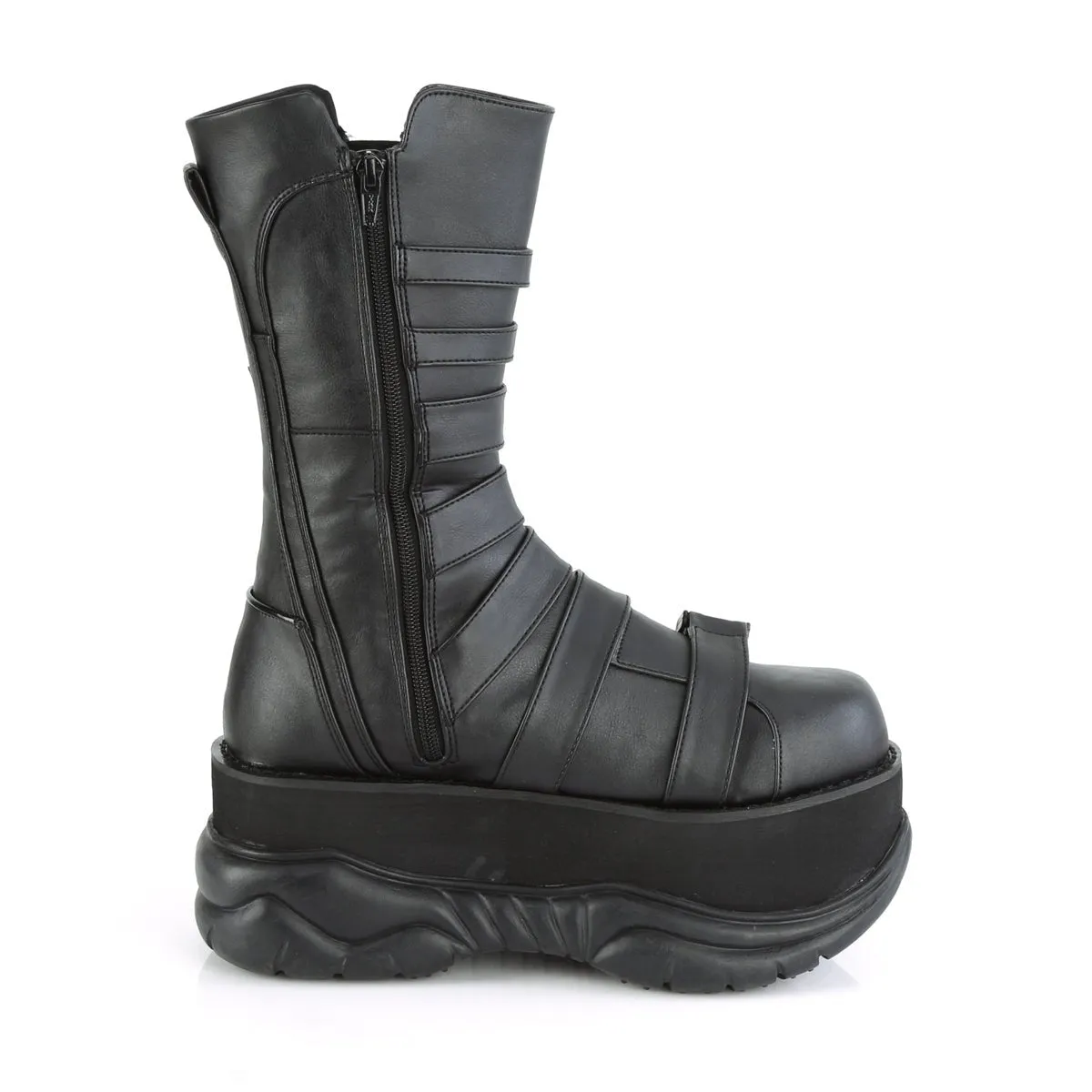 Demonia NEPTUNE-210 | Black Vegan Leather Unisex Boots