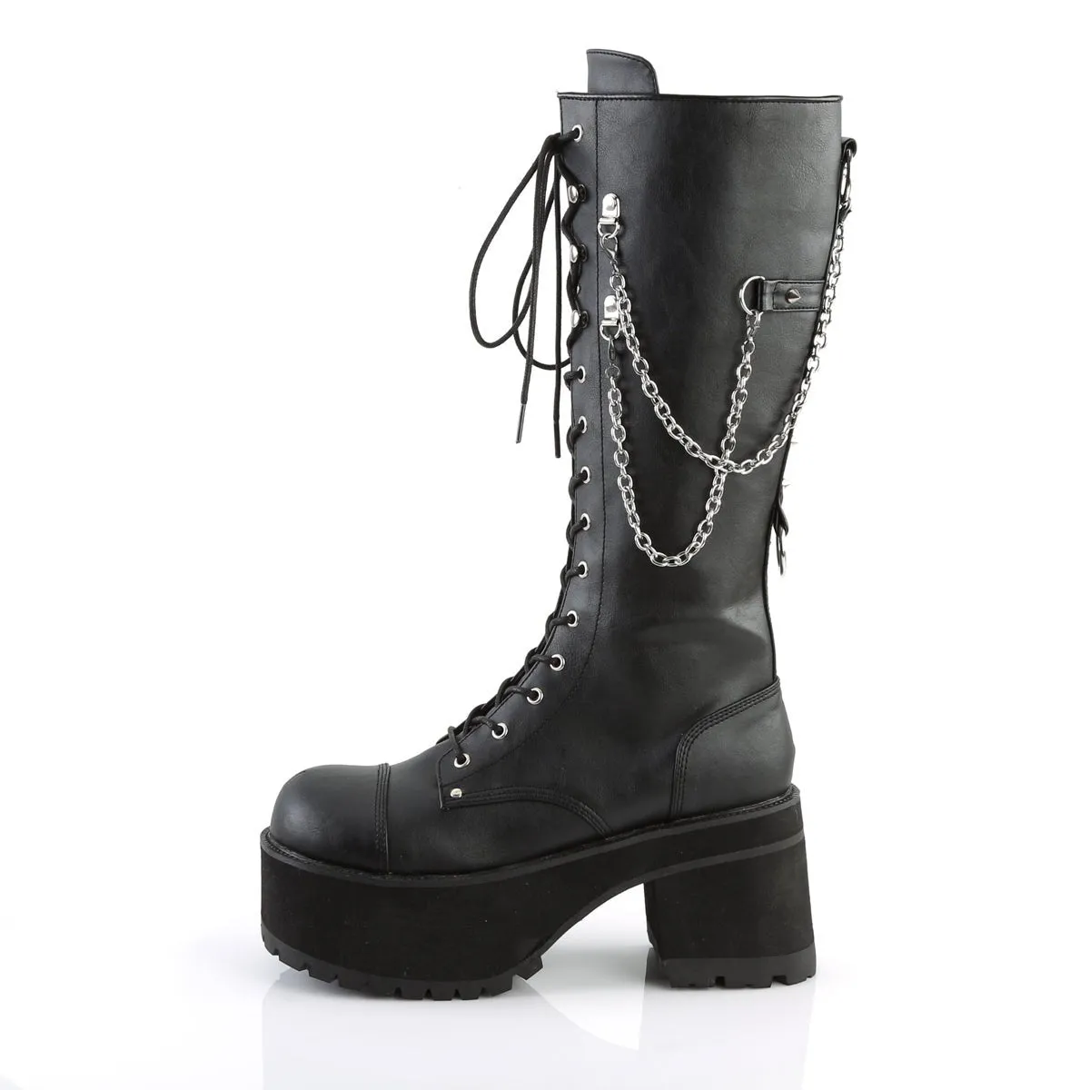 Demonia RANGER-303 | Black Faux Leather Unisex Boots