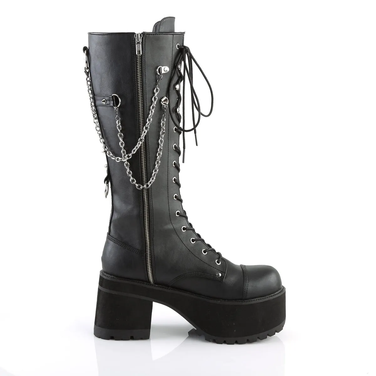 Demonia RANGER-303 | Black Faux Leather Unisex Boots