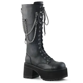 Demonia RANGER-303 | Black Faux Leather Unisex Boots