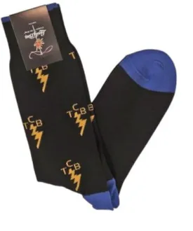 Elvis "TCB" Socks - Gold & Blue