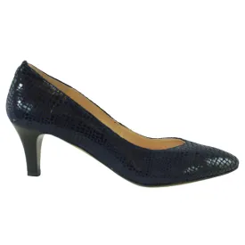 Emis Dressy Heeled Pumps - 6047 - Navy Croc