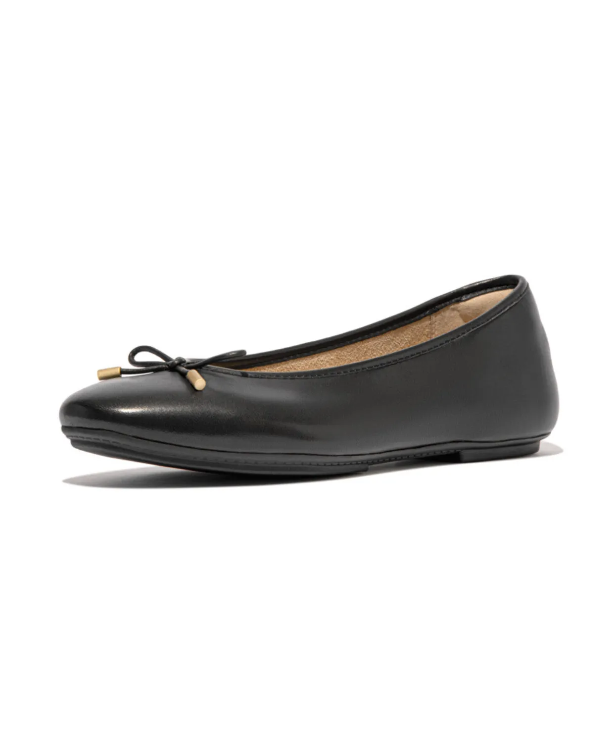 Fitflop Delicato Bow Soft Leather Ballet Flats Black