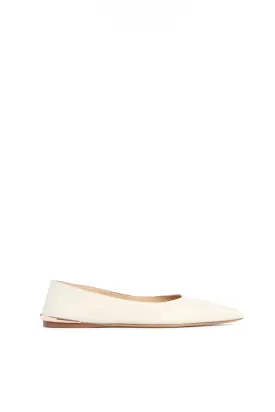 Fleur Ballerina Flat Shoe in Ivory Nappa Leather