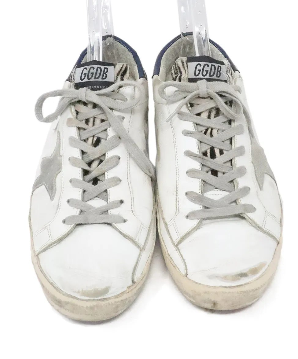 Golden Goose Distressed White Leather Sneakers sz 12