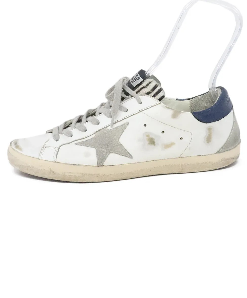 Golden Goose Distressed White Leather Sneakers sz 12