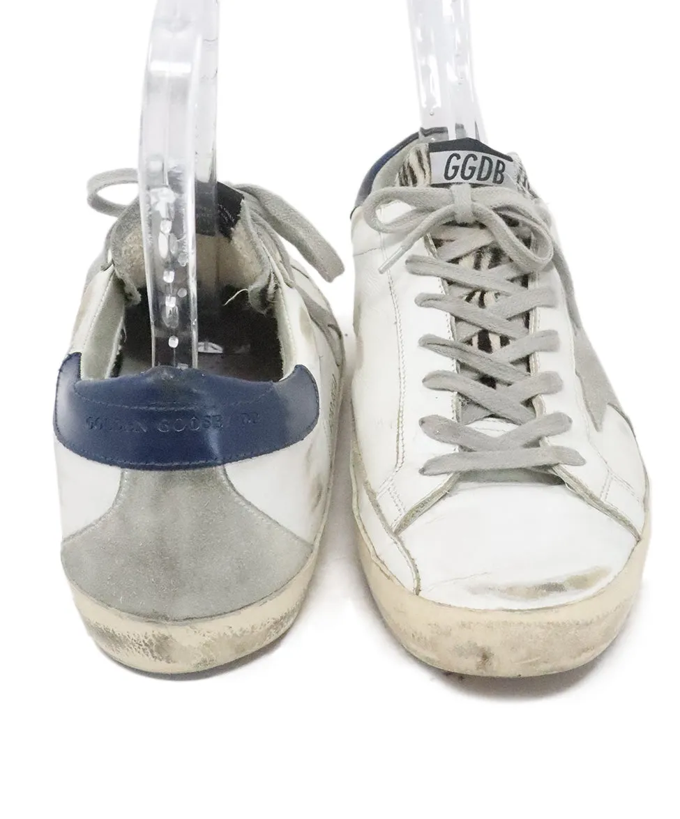 Golden Goose Distressed White Leather Sneakers sz 12