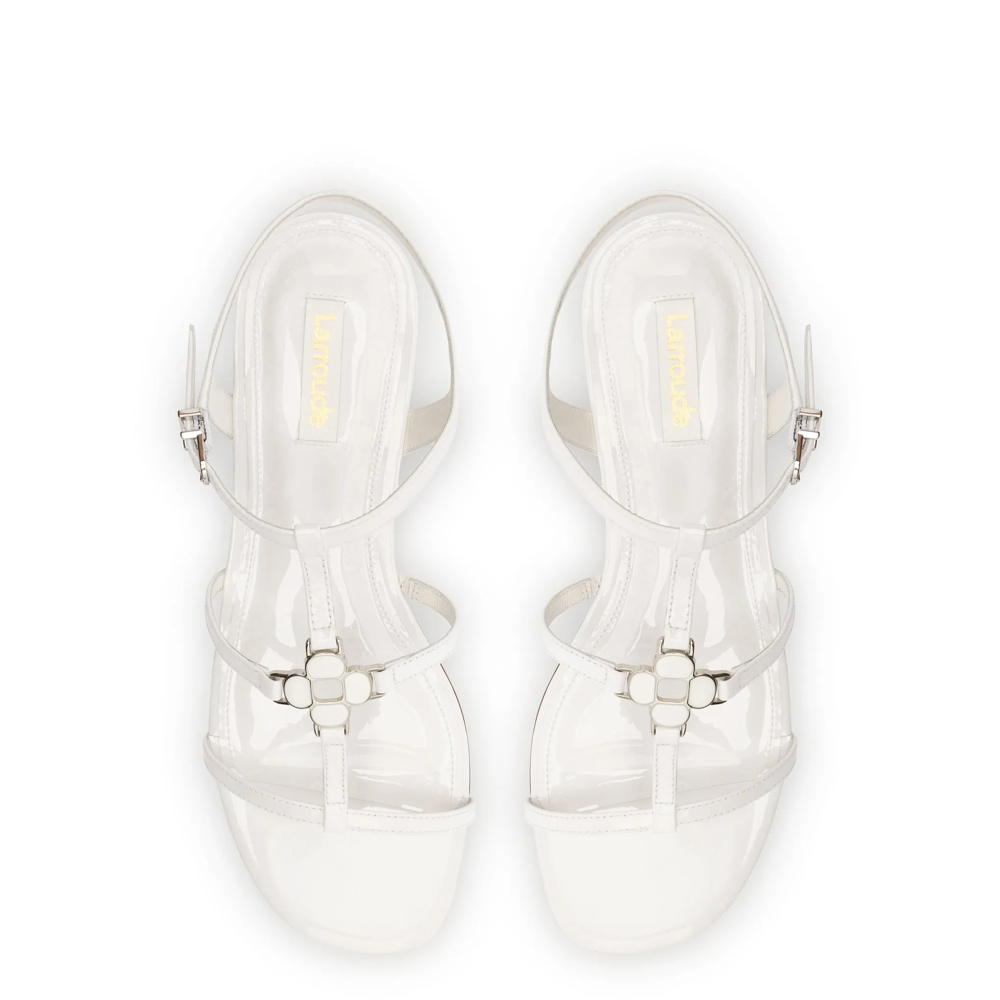 Hana Flat In White Patent Leather