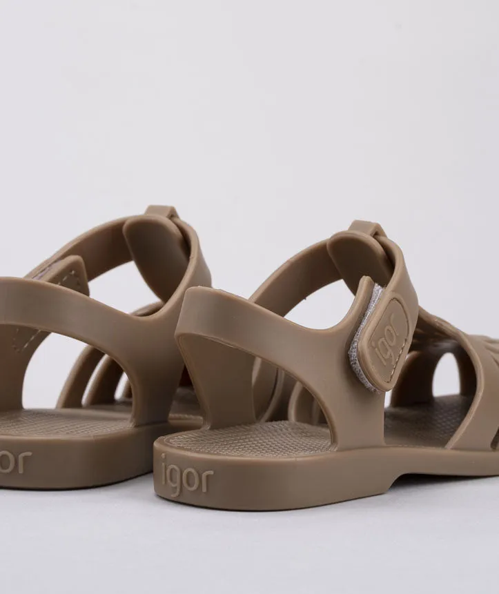 IGOR Classic Velcro Strap Taupe Sandal S10288 Size 25