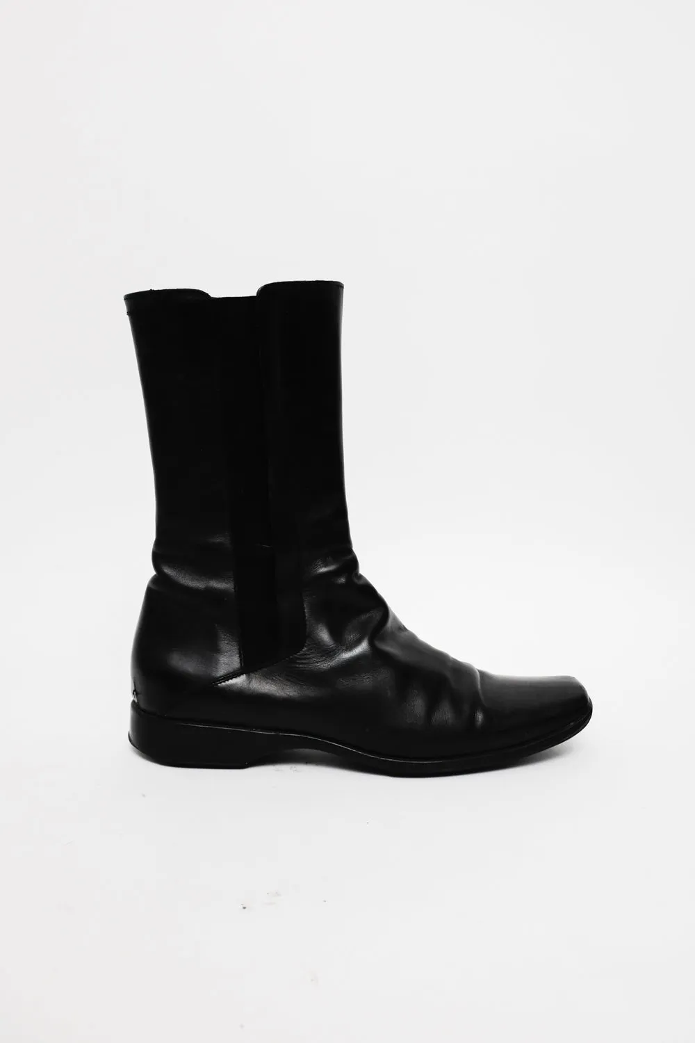 JIL SANDER BLACK LEATHER BOOTS 37