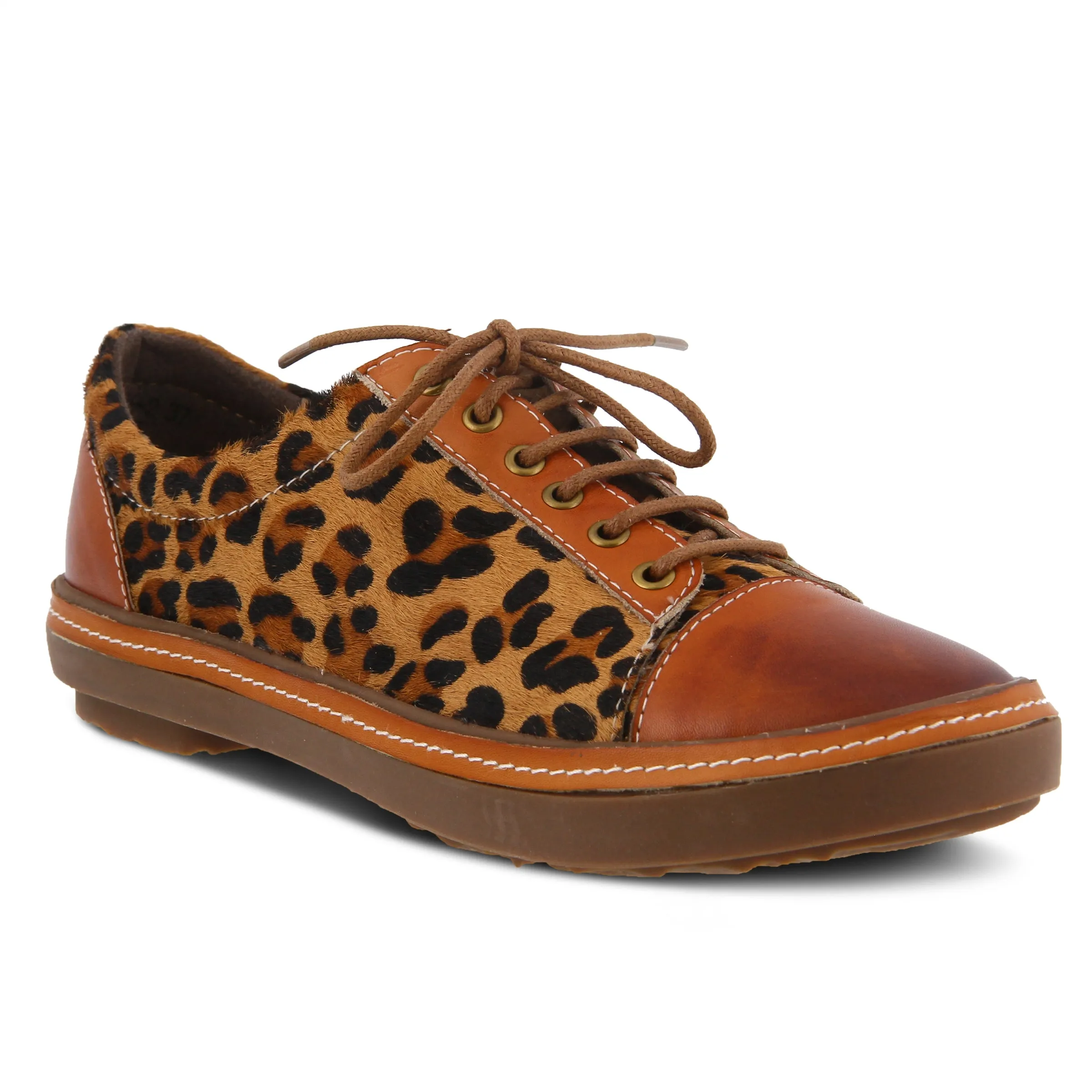 L'ARTISTE LIBBI-LEOPARD LACE-UP SHOE